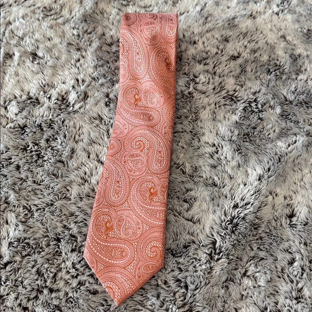 Michael‎ Kors Men's Orange Rich Texture Paisley 100% Silk Neck-Tie Formalwear